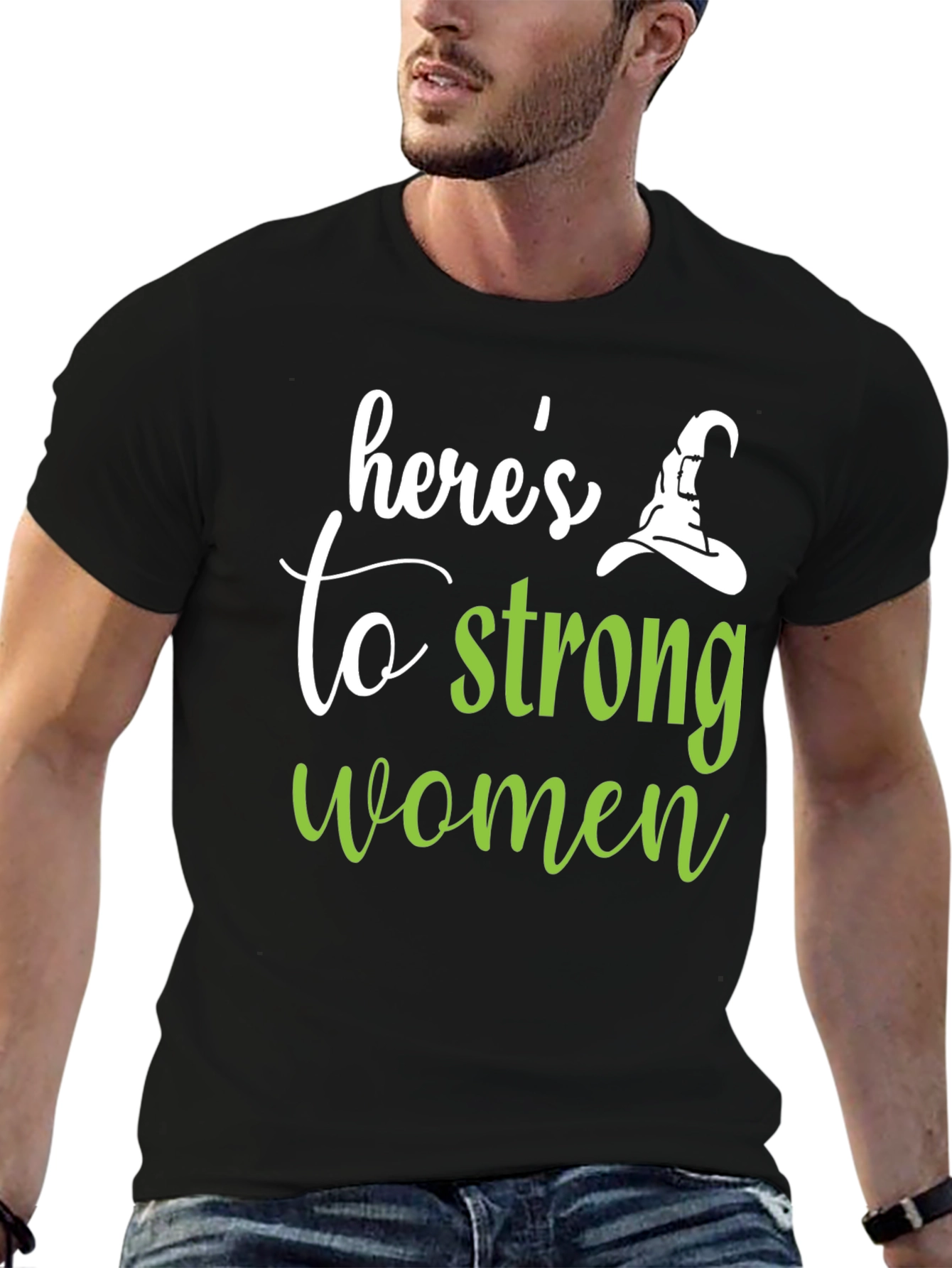 Camiseta Negra Heres to Strong Women