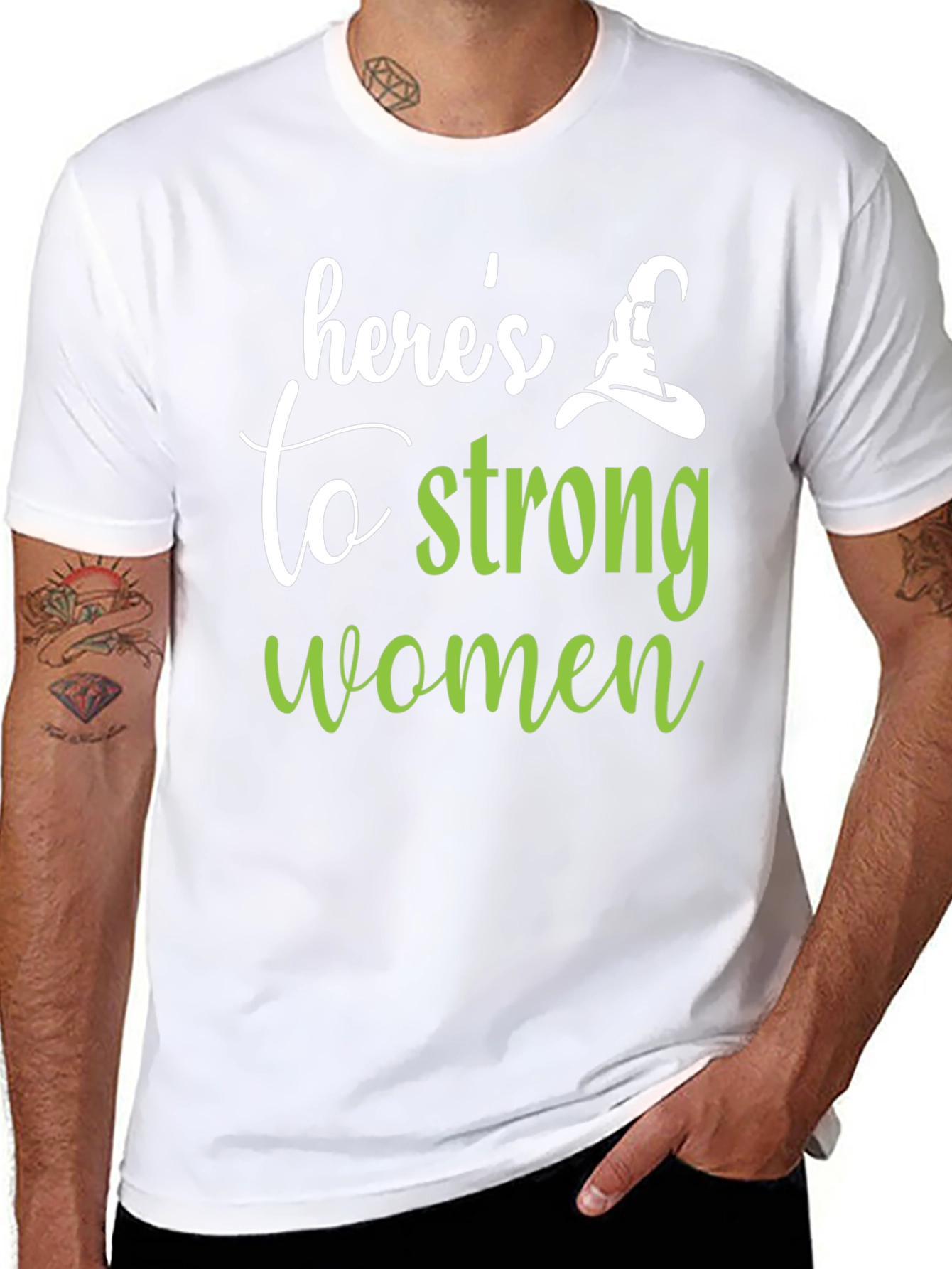 Camiseta Negra Heres to Strong Women