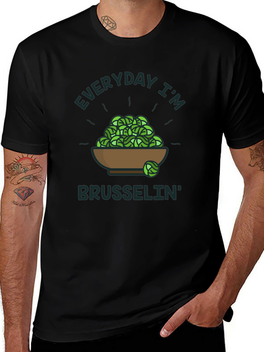 Camiseta Hombre Negra: Everyday Im Brussel Diseño Divertido