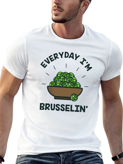 Camiseta Hombre Negra: Everyday Im Brussel Diseño Divertido