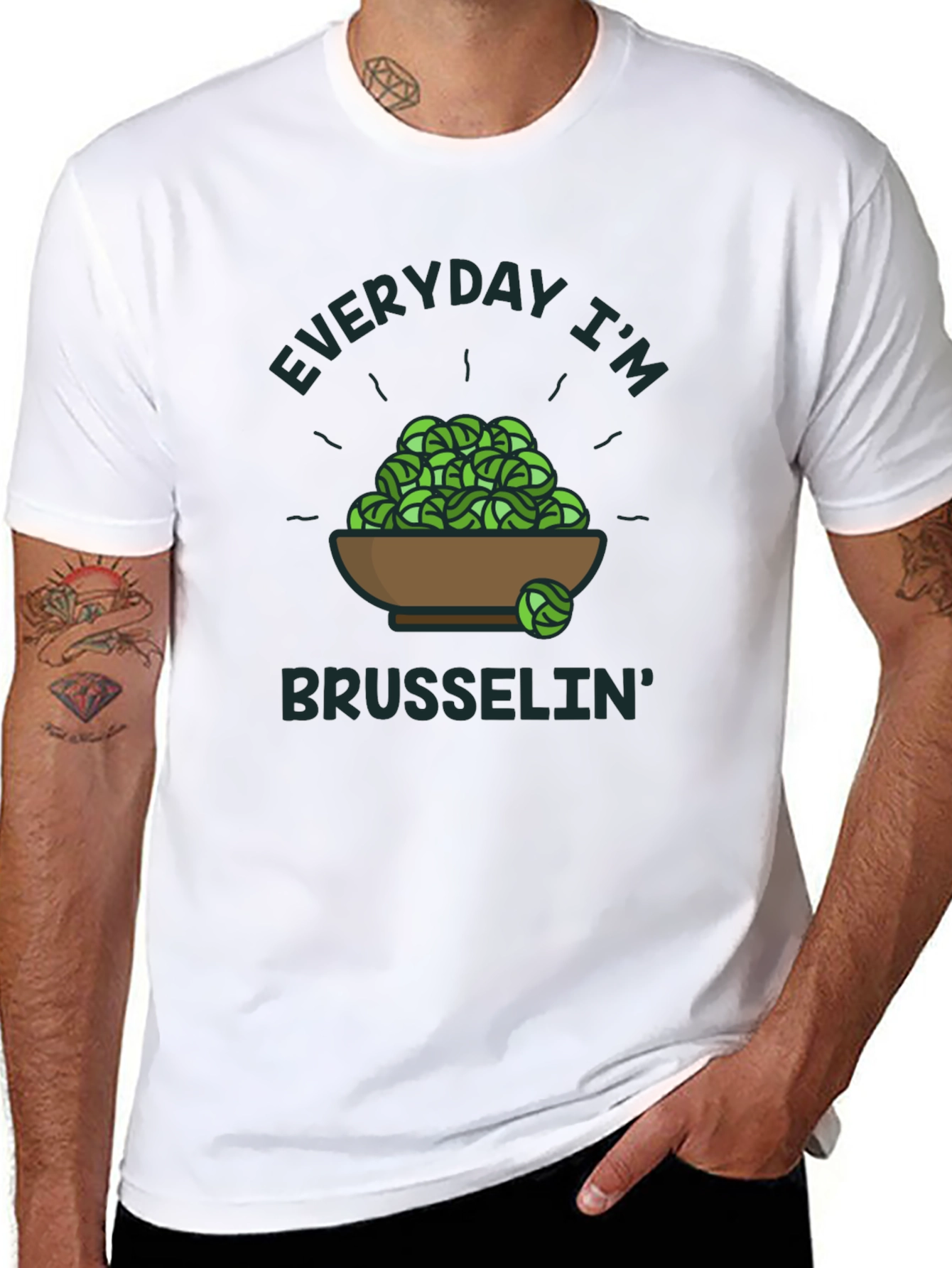 Camiseta Hombre Negra: Everyday Im Brussel Diseño Divertido