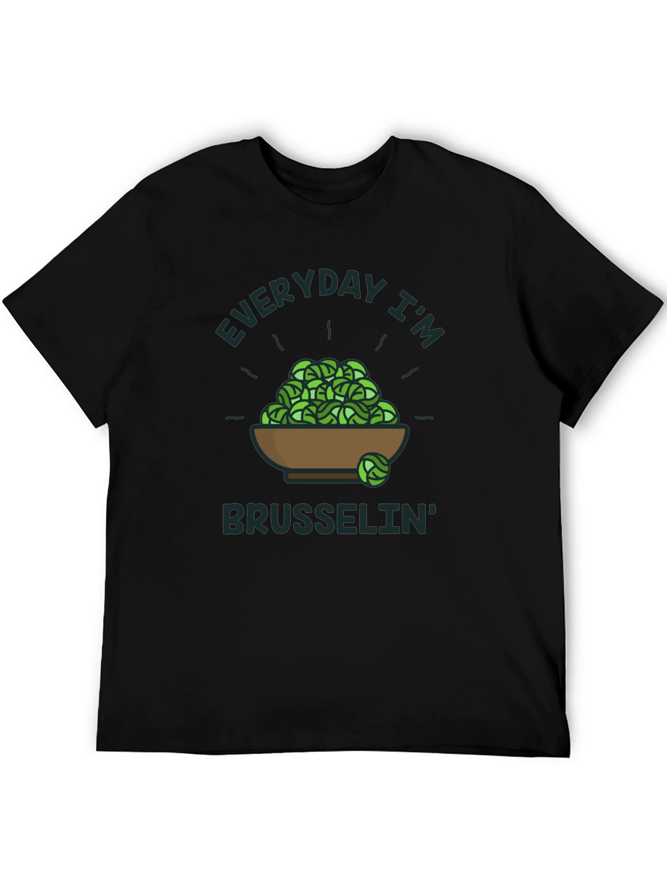 Camiseta Hombre Negra: Everyday Im Brussel Diseño Divertido