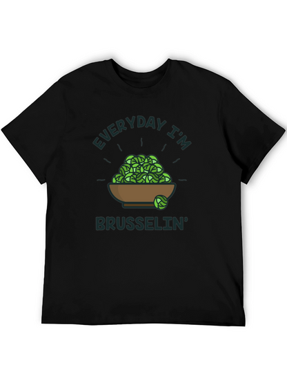Camiseta Hombre Negra: Everyday Im Brussel Diseño Divertido