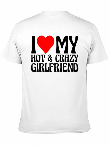 Camiseta Negra I Love My Hot & Crazy Girlfriend