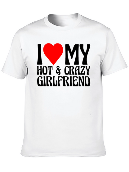 Camiseta Negra I Love My Hot & Crazy Girlfriend