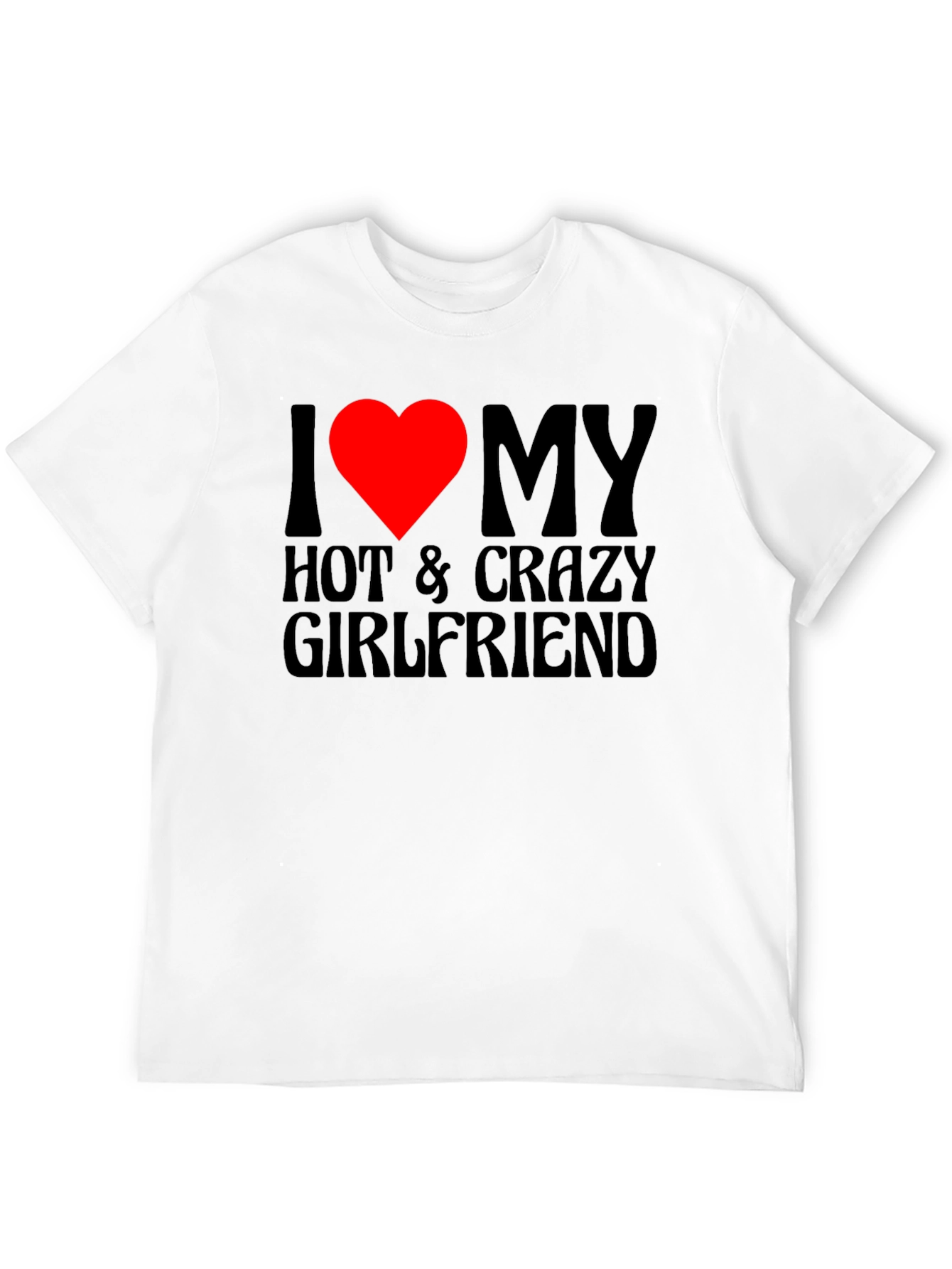 Camiseta Negra I Love My Hot & Crazy Girlfriend