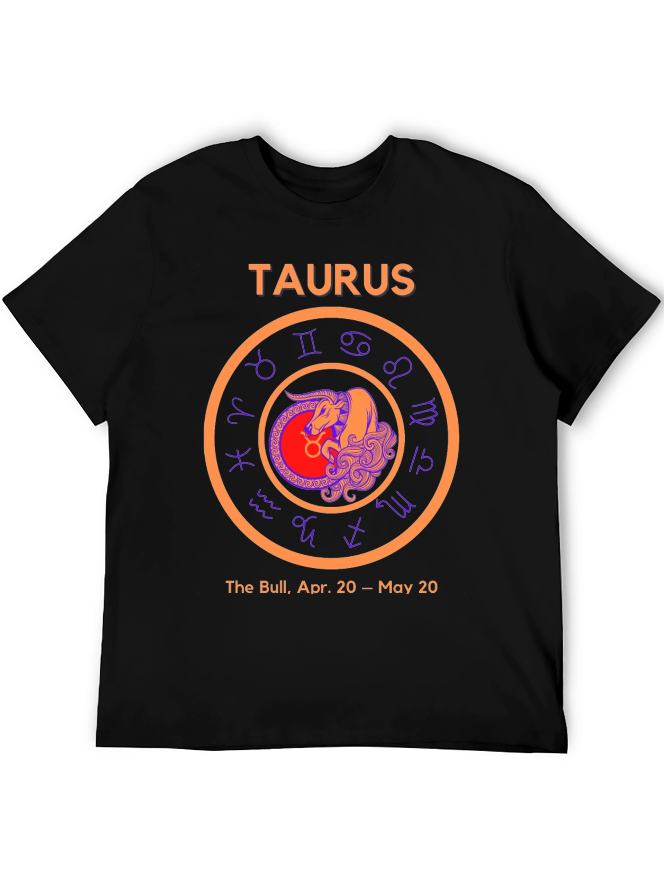 Camiseta Negra Signo Tauro Zodiaco Astrología