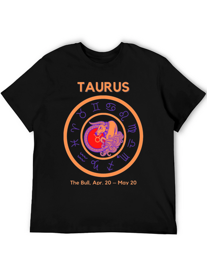 Camiseta Negra Signo Tauro Zodiaco Astrología