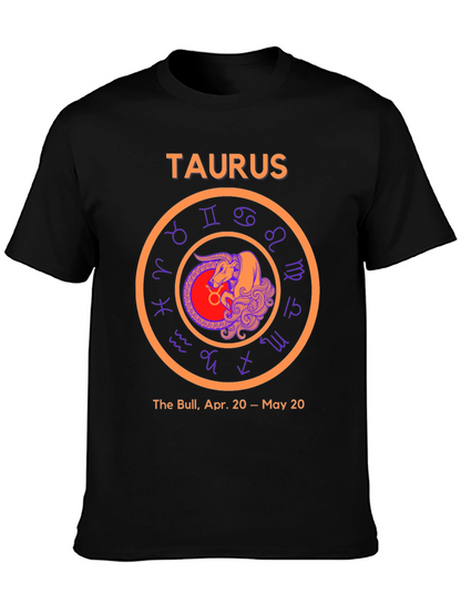 Camiseta Negra Signo Tauro Zodiaco Astrología