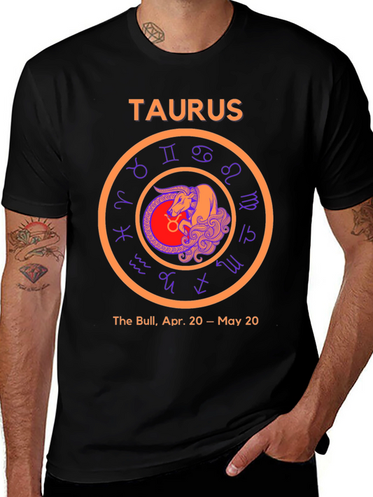 Camiseta Negra Signo Tauro Zodiaco Astrología