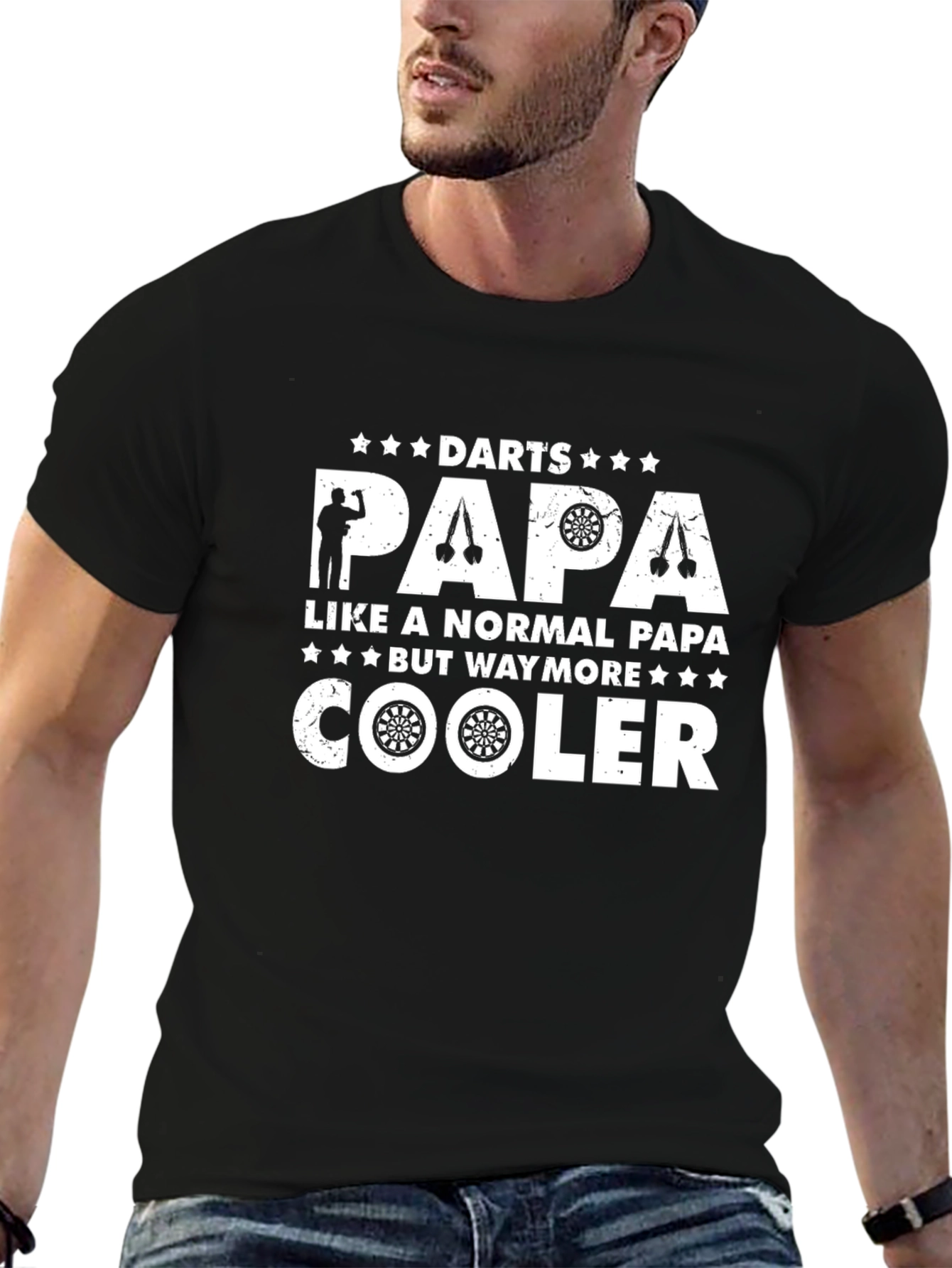 Camiseta Negra: Papá de Dardos Más Genial