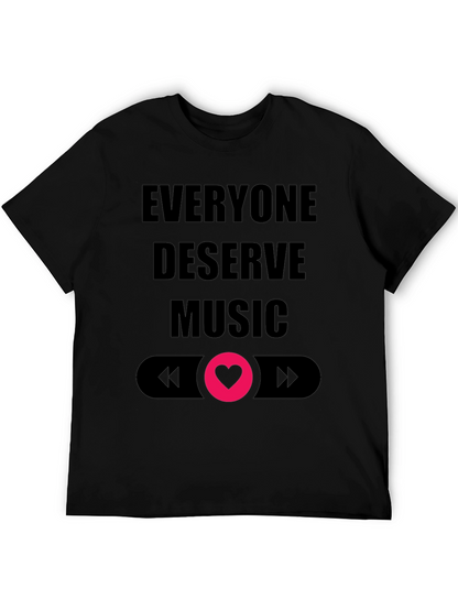 Camiseta Negra Todos Merecen Música Diseño Amor