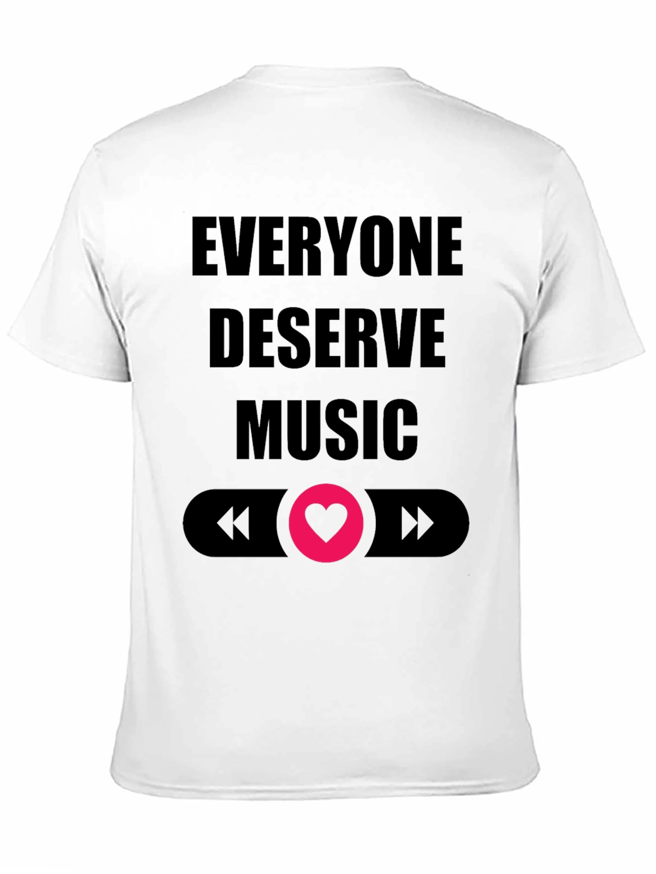 Camiseta Negra Todos Merecen Música Diseño Amor