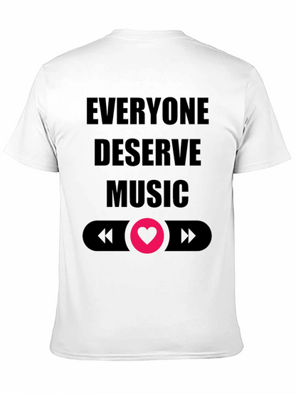 Camiseta Negra Todos Merecen Música Diseño Amor