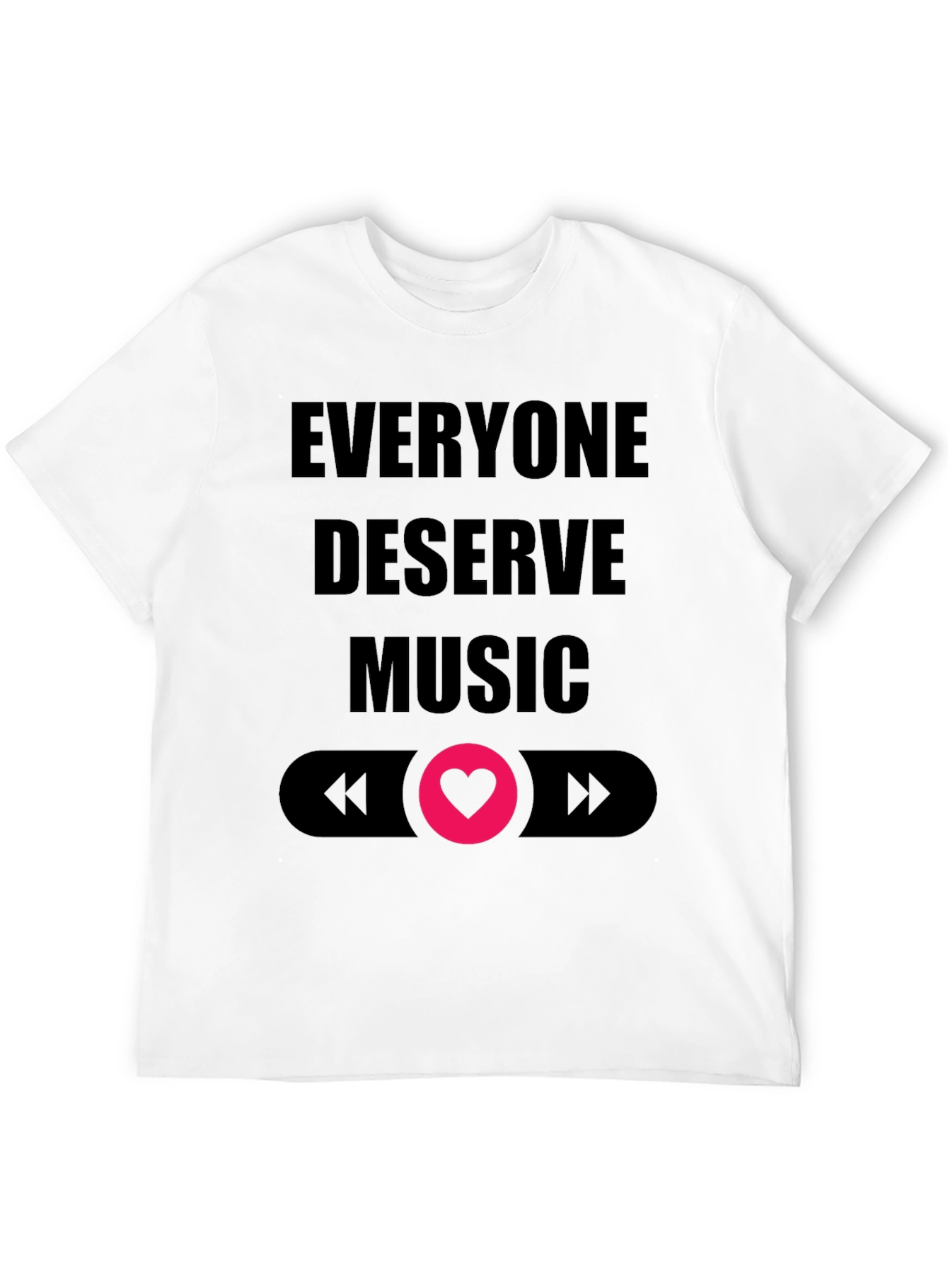 Camiseta Negra Todos Merecen Música Diseño Amor