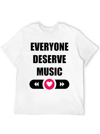 Camiseta Negra Todos Merecen Música Diseño Amor