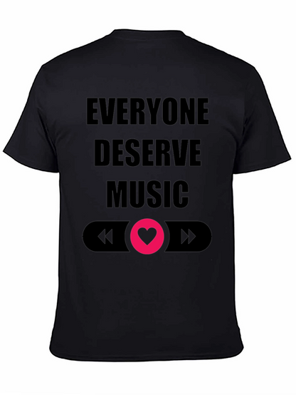 Camiseta Negra Todos Merecen Música Diseño Amor