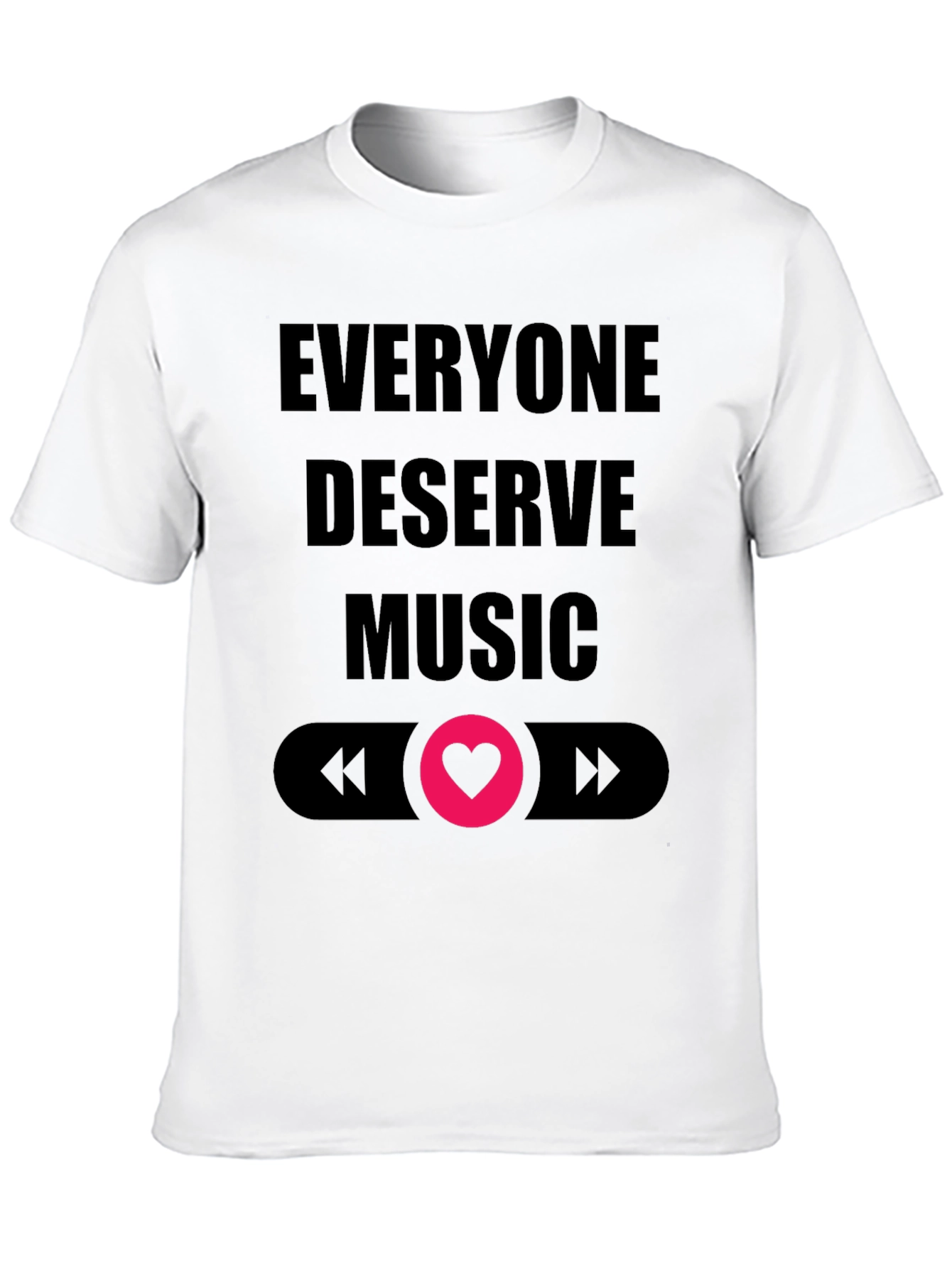 Camiseta Negra Todos Merecen Música Diseño Amor