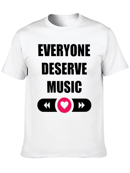 Camiseta Negra Todos Merecen Música Diseño Amor