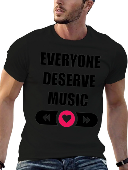 Camiseta Negra Todos Merecen Música Diseño Amor