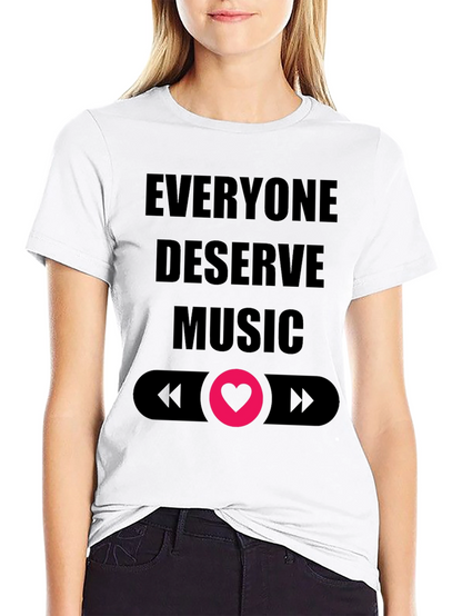 Camiseta Negra Todos Merecen Música Diseño Amor