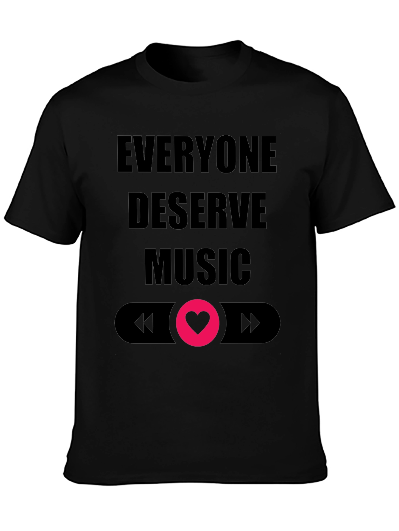 Camiseta Negra Todos Merecen Música Diseño Amor