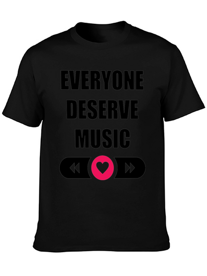 Camiseta Negra Todos Merecen Música Diseño Amor