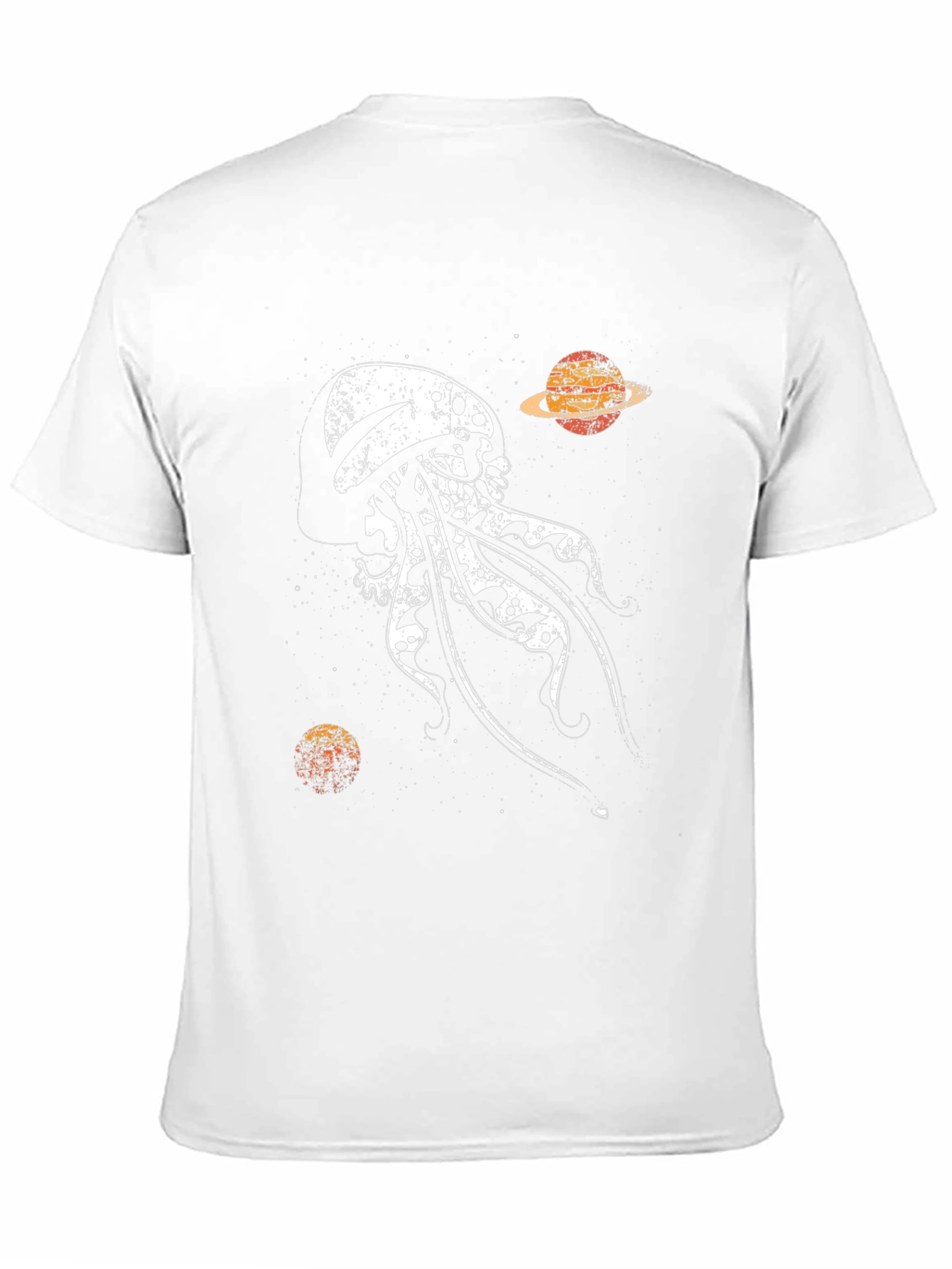 Camiseta Negra Estampada: Medusa Espacial