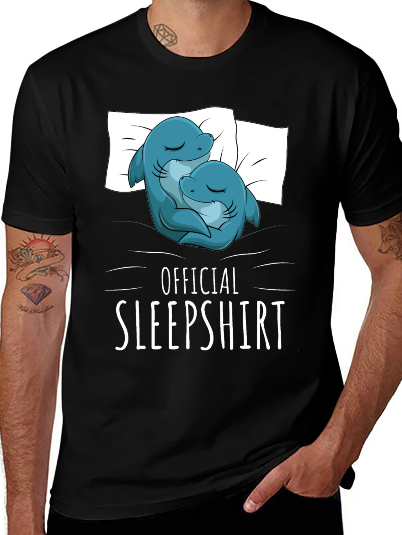 Camiseta de dormir con diseño de delfines