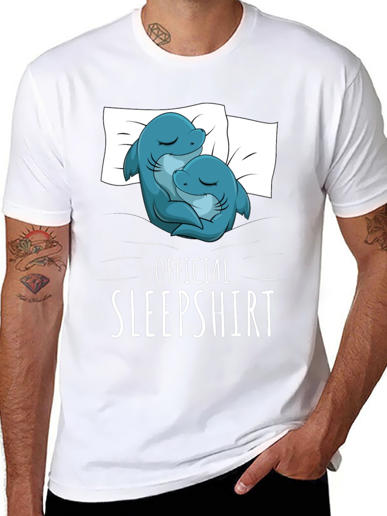 Camiseta de dormir con diseño de delfines