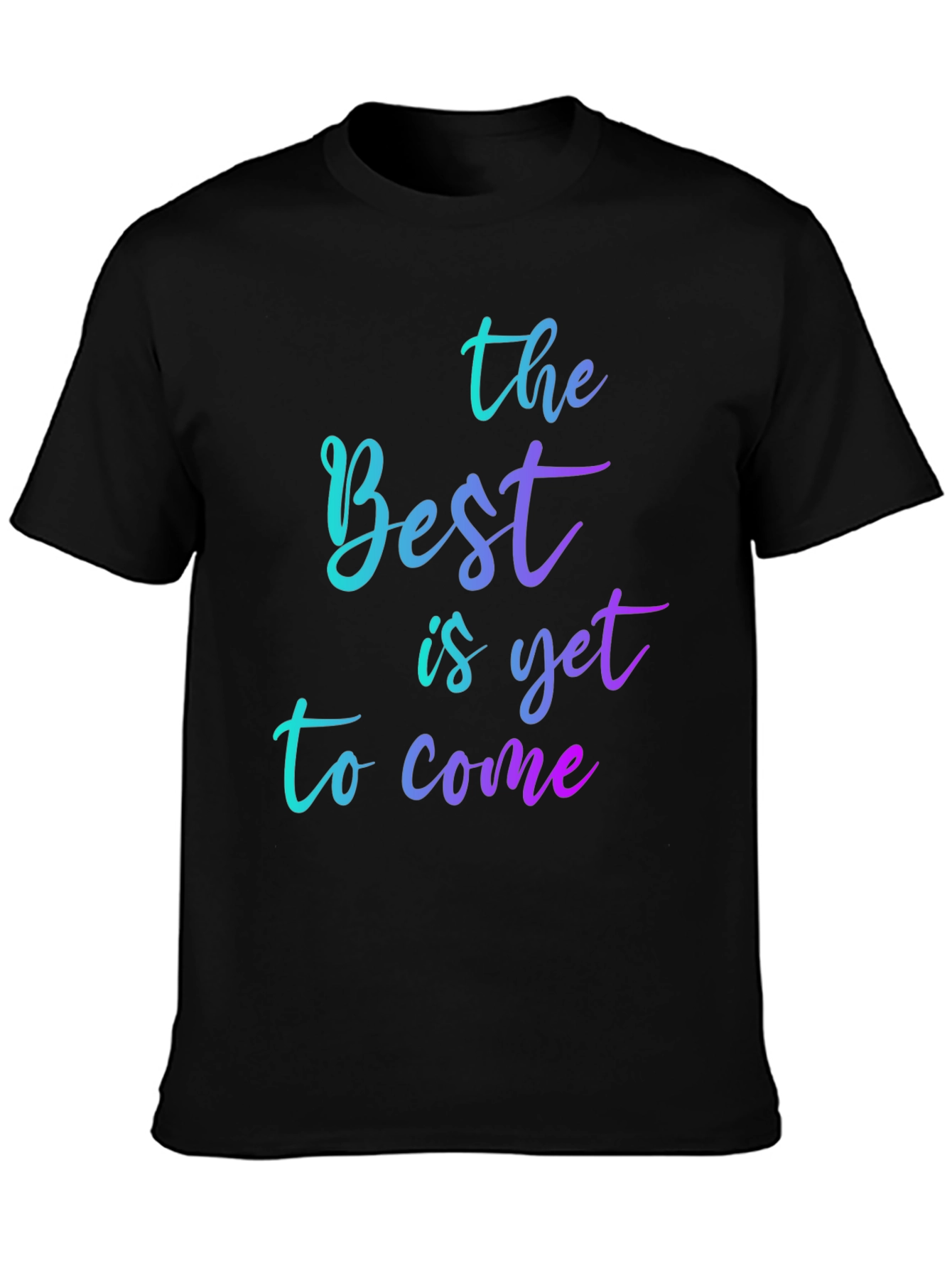 Camiseta Negra con Diseño Optimista