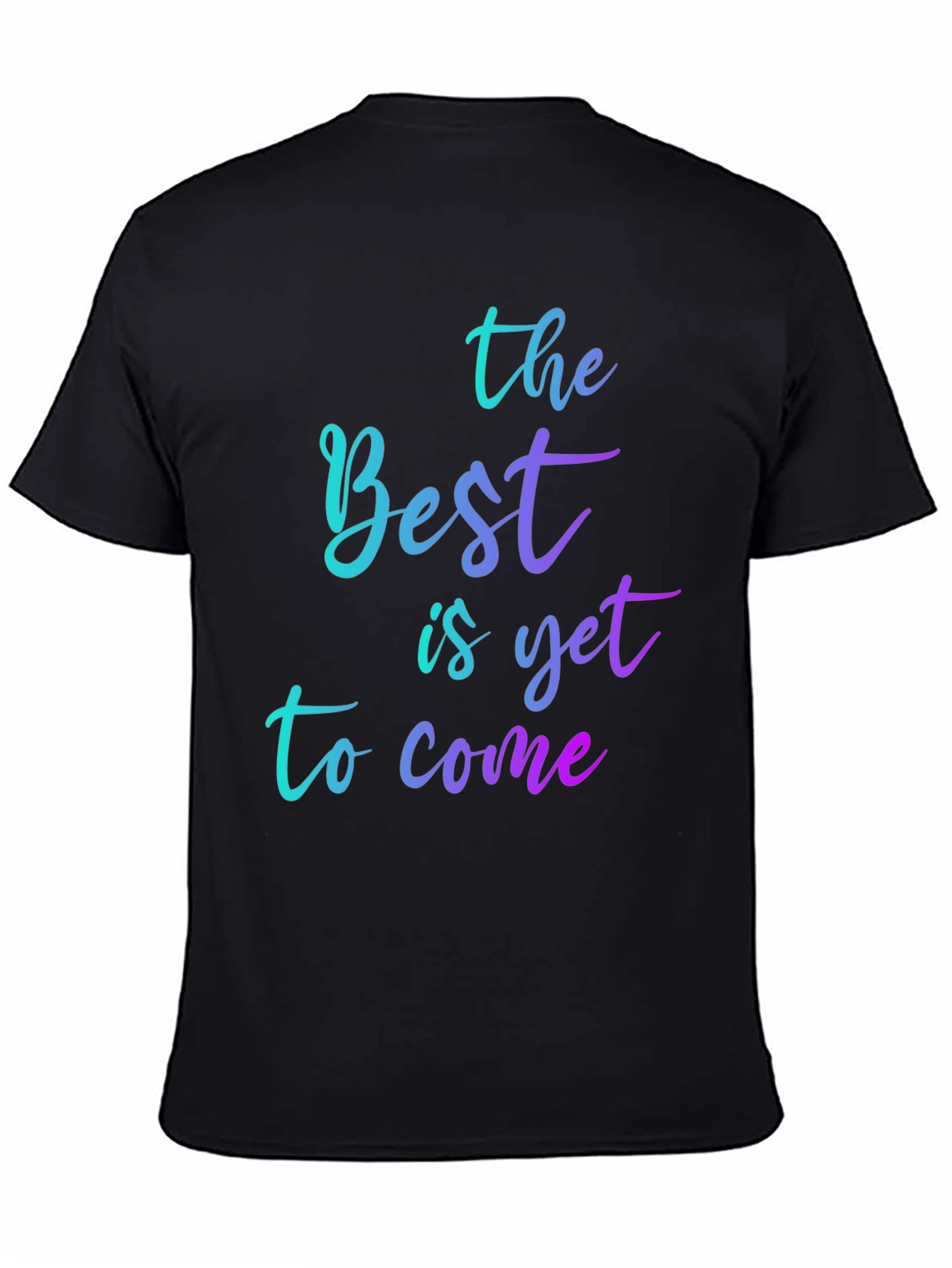 Camiseta Negra con Diseño Optimista