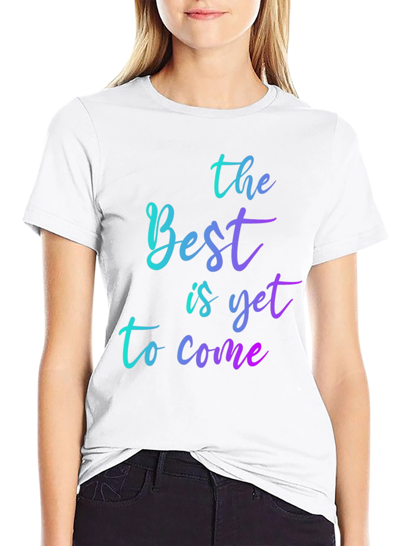 Camiseta Negra con Diseño Optimista