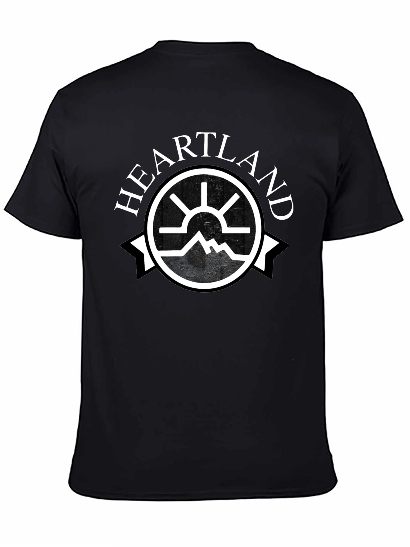 Camiseta Negra Heartland - Diseño Gráfico Único