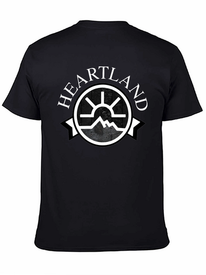 Camiseta Negra Heartland - Diseño Gráfico Único