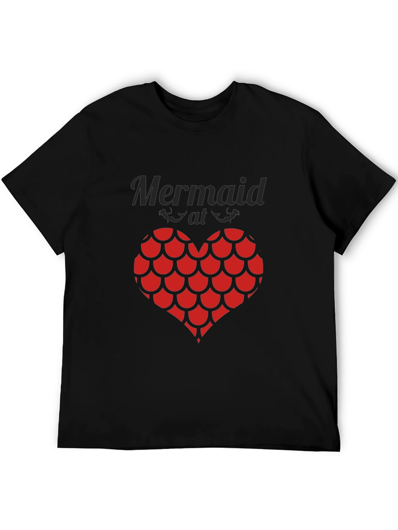 Camiseta Negra Corazón Escamas Sirena