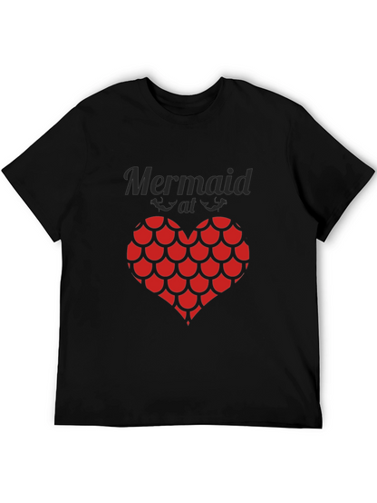 Camiseta Negra Corazón Escamas Sirena