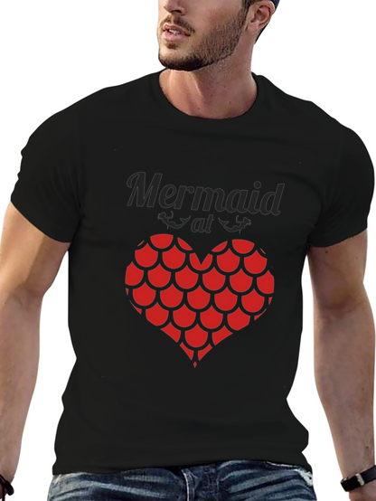 Camiseta Negra Corazón Escamas Sirena