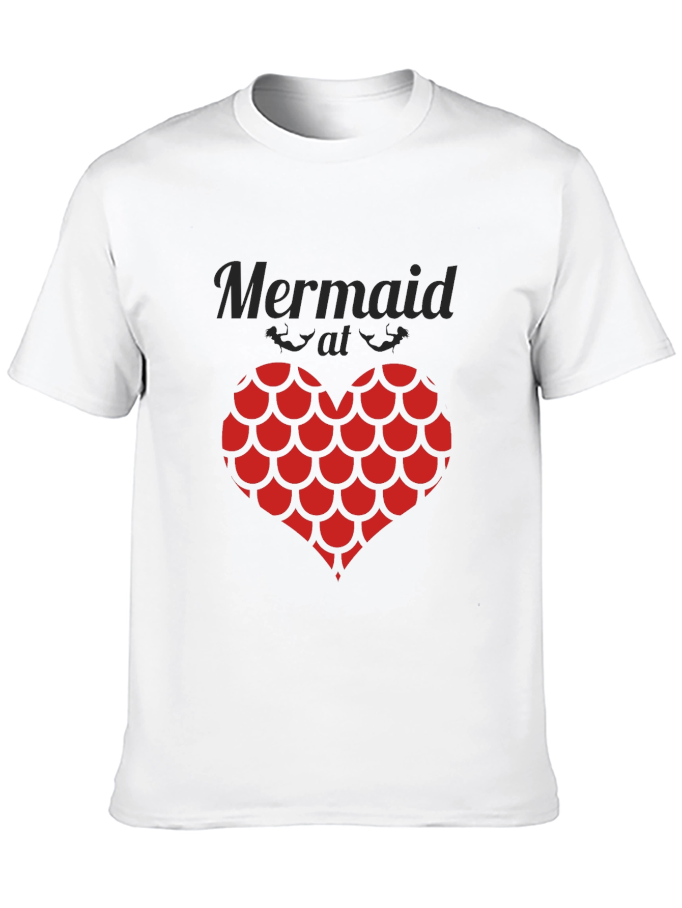 Camiseta Negra Corazón Escamas Sirena