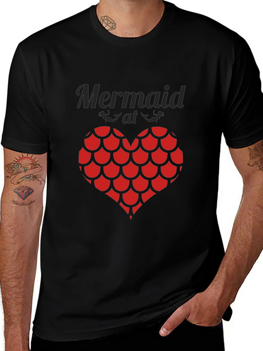 Camiseta Negra Corazón Escamas Sirena