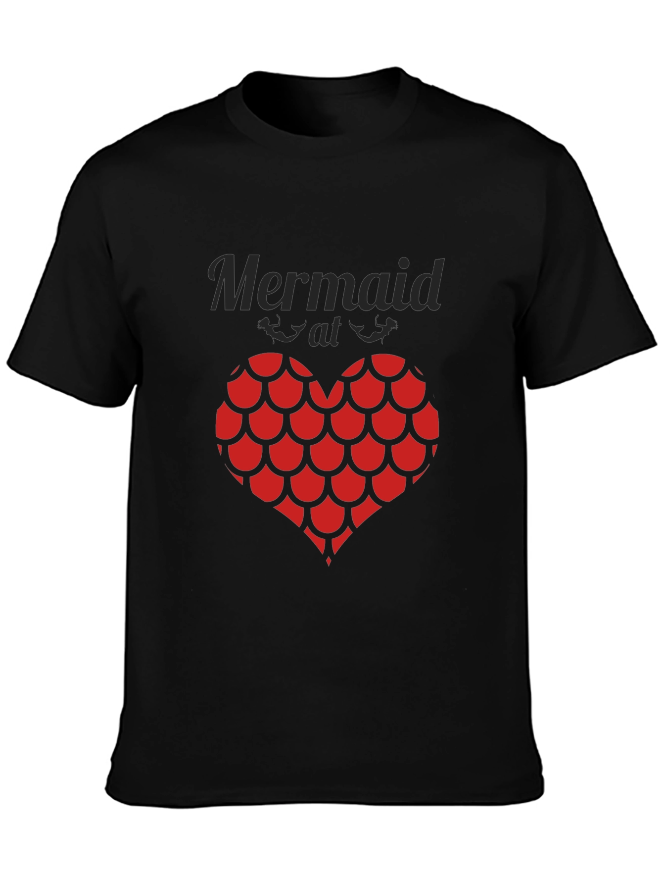 Camiseta Negra Corazón Escamas Sirena