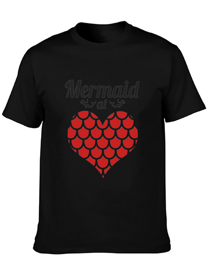 Camiseta Negra Corazón Escamas Sirena