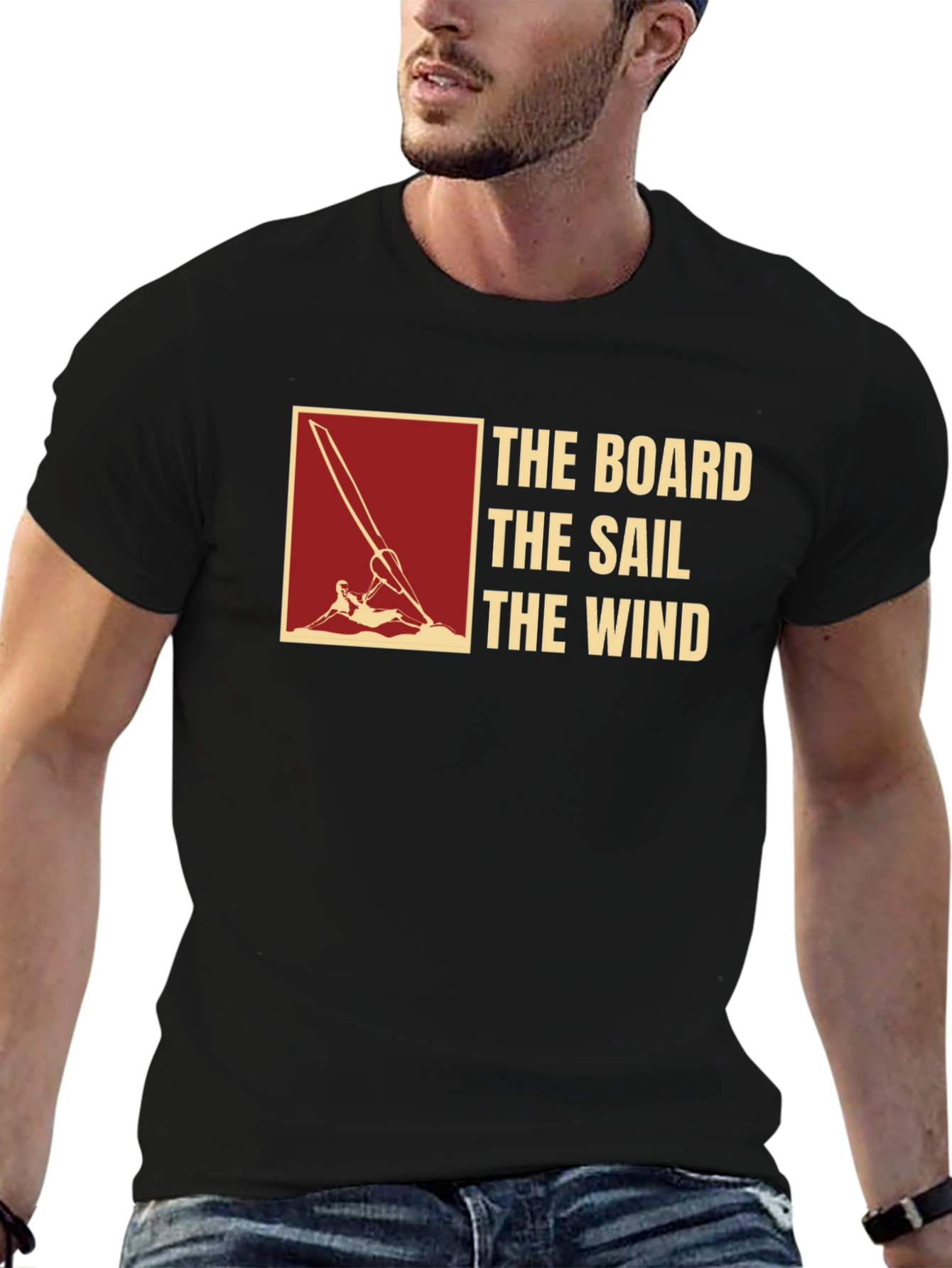 Camiseta Negra: The Board The Sail The Wind