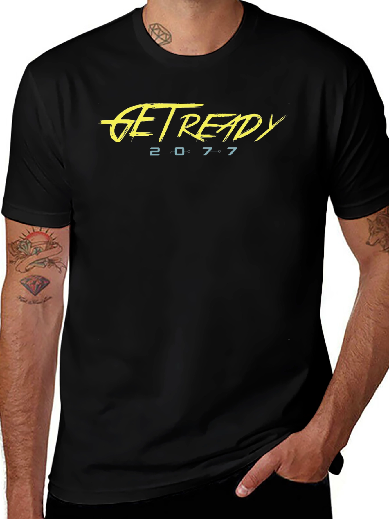 Camiseta Negra Cyberpunk 2077 Get Ready