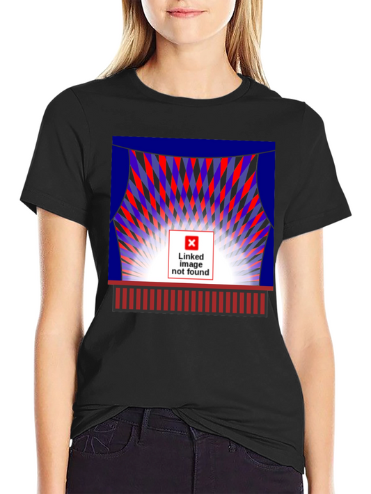 Camiseta Negra con Diseño Abstracto de Escenario
