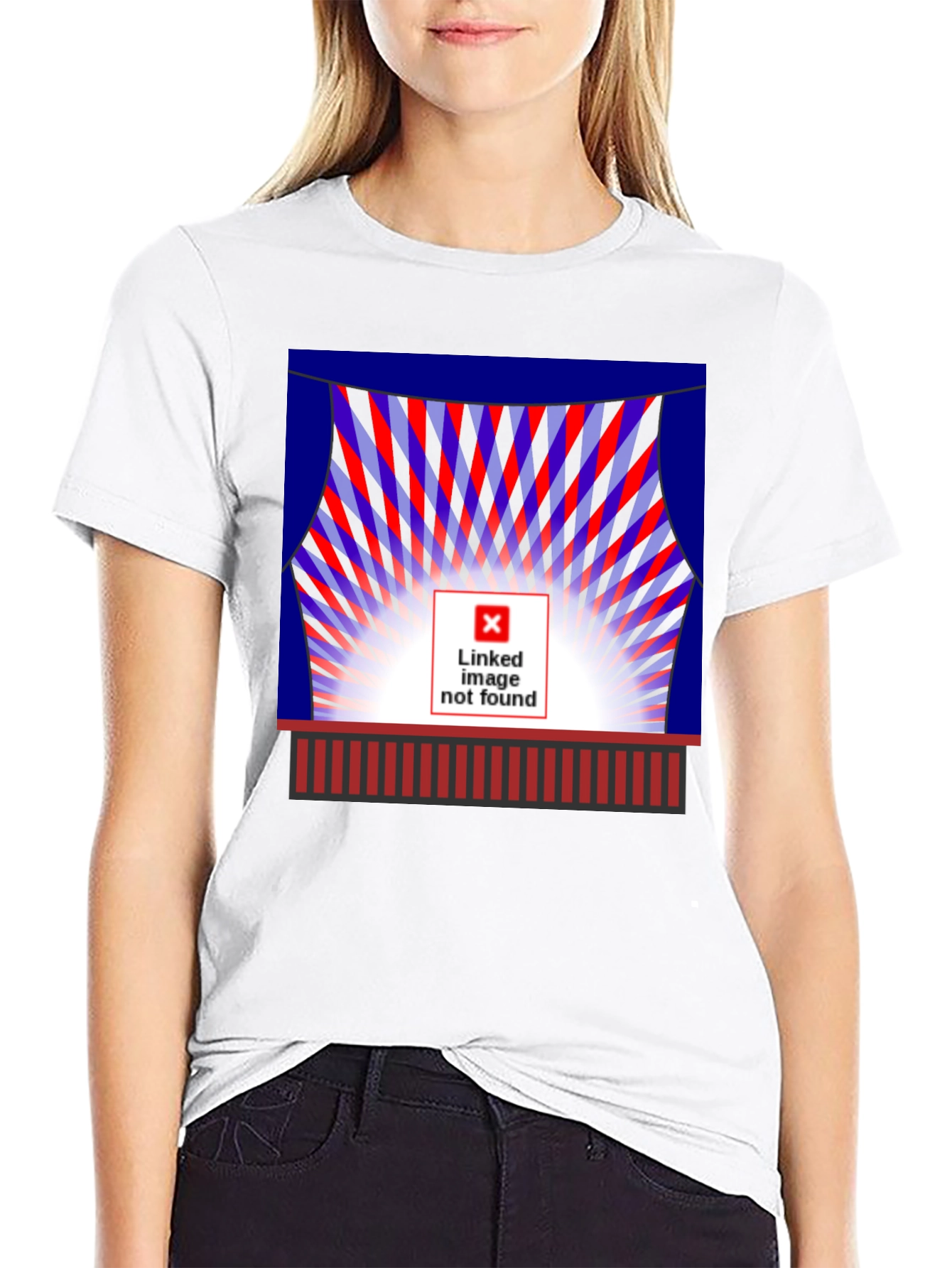 Camiseta Negra con Diseño Abstracto de Escenario