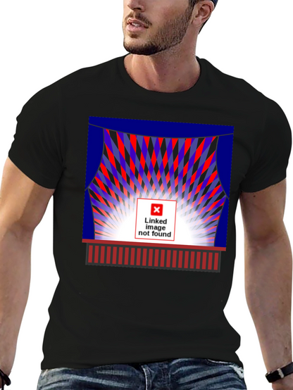 Camiseta Negra con Diseño Abstracto de Escenario