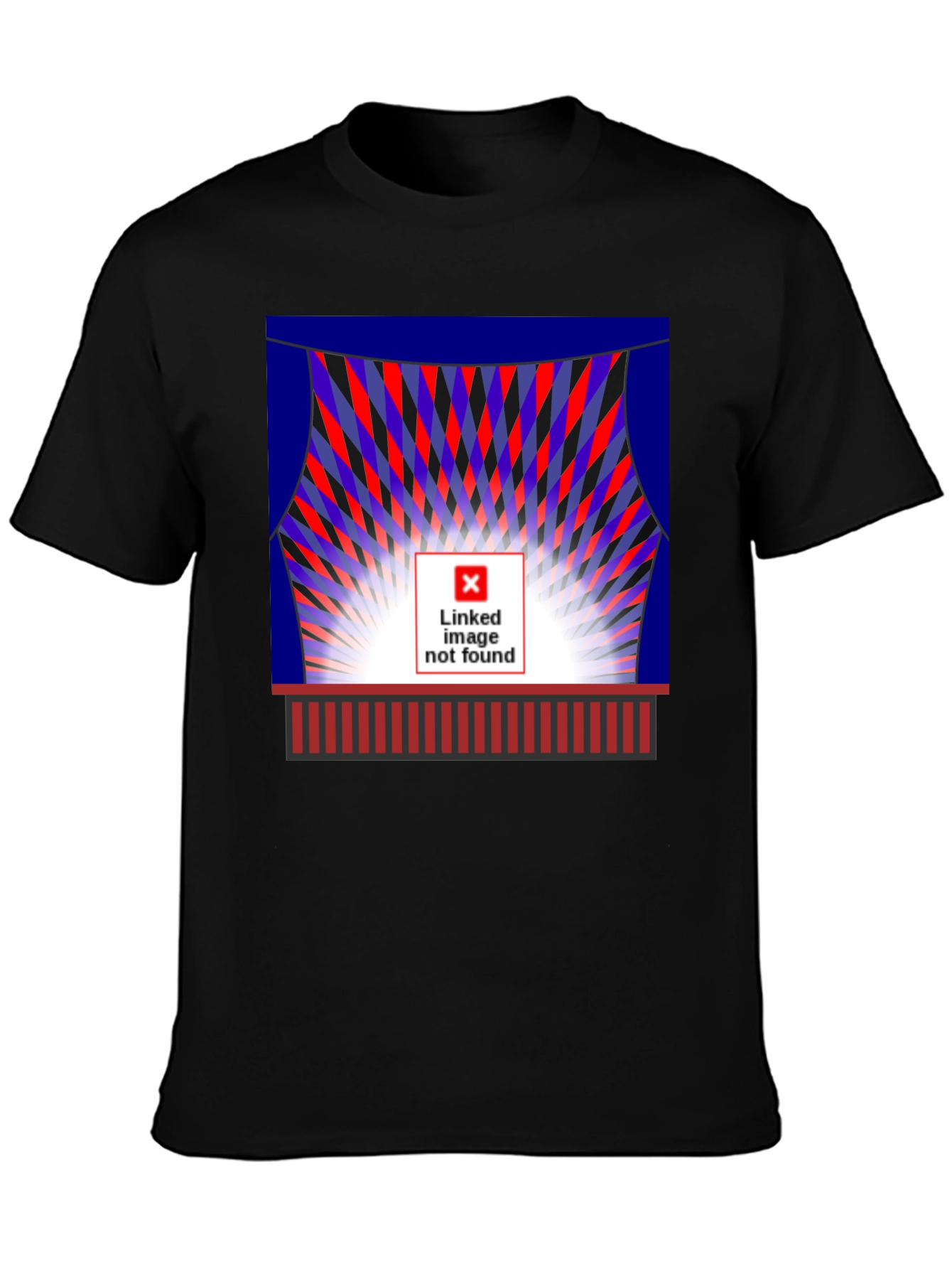 Camiseta Negra con Diseño Abstracto de Escenario