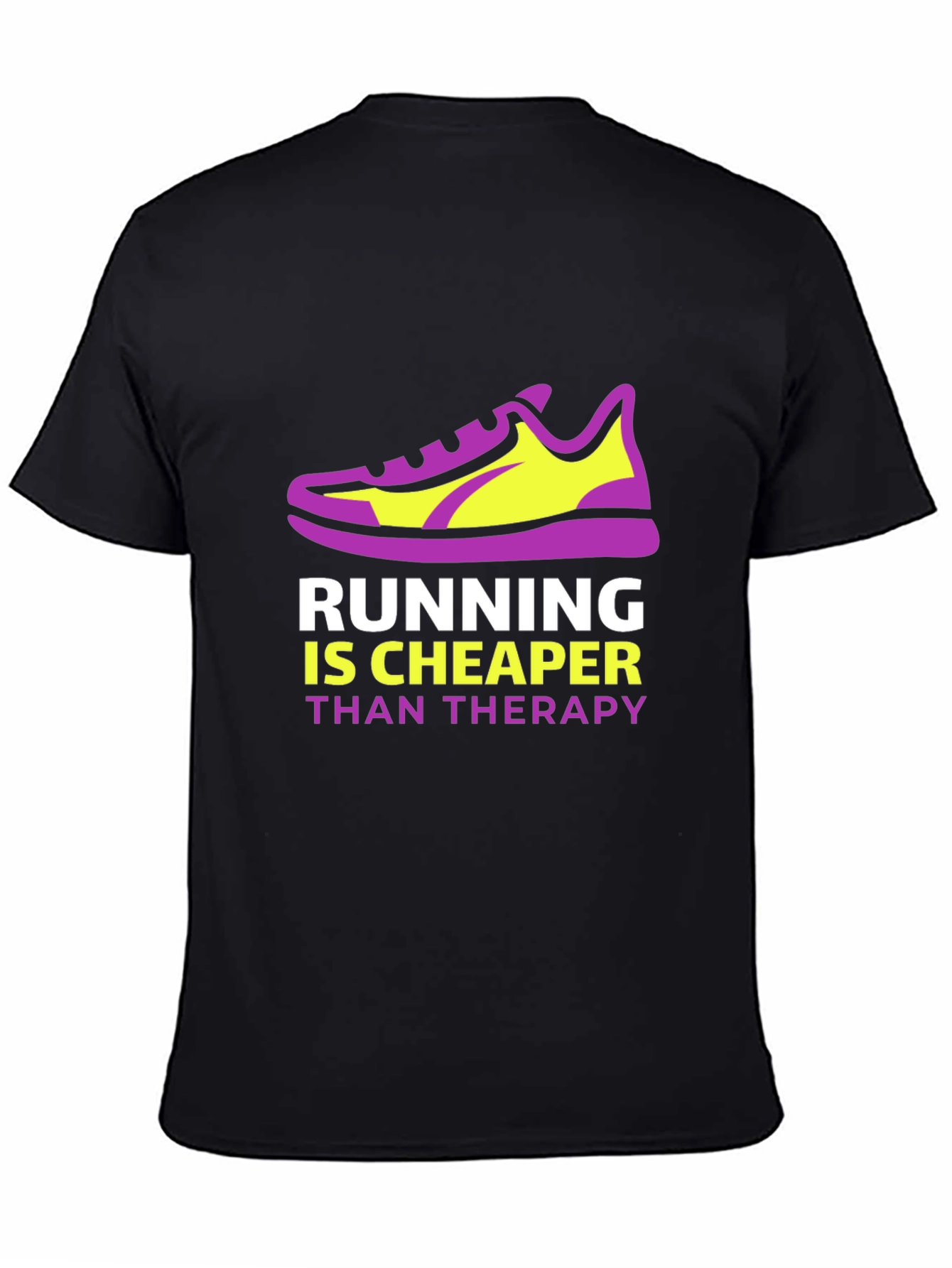 Camiseta Negra con Diseño de Zapatilla y Frase Motivacional