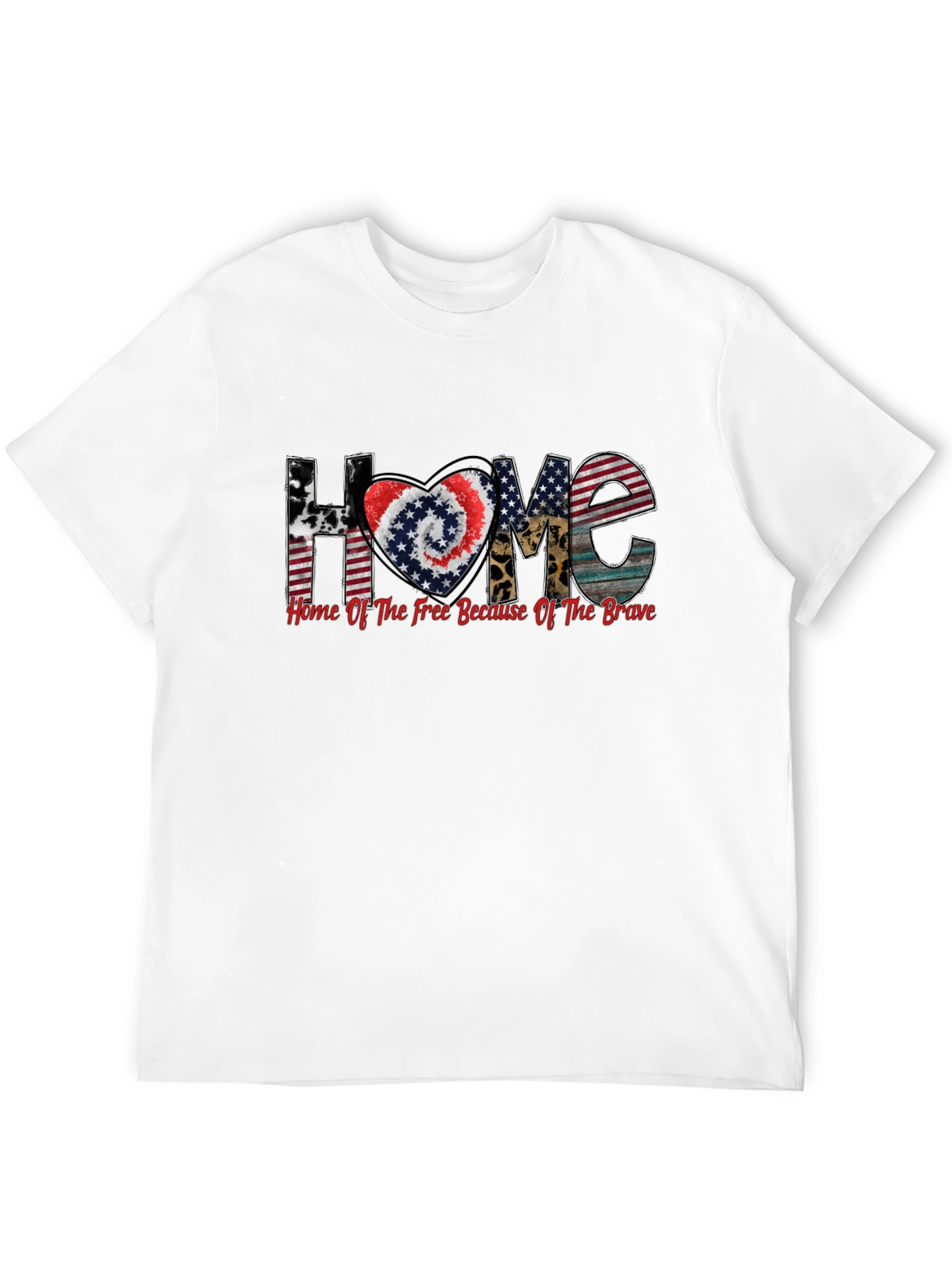 Camiseta Negra Patriótica Hogar de los Valientes